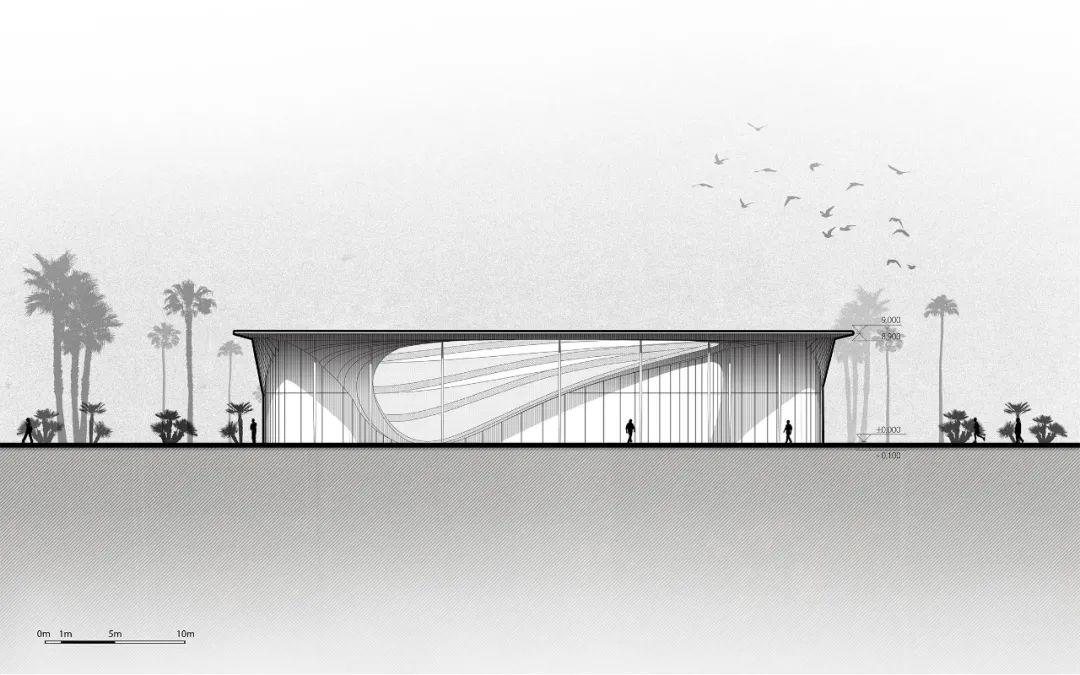 立面圖，海口南片區公園遊客中心／MUDA慕達建築