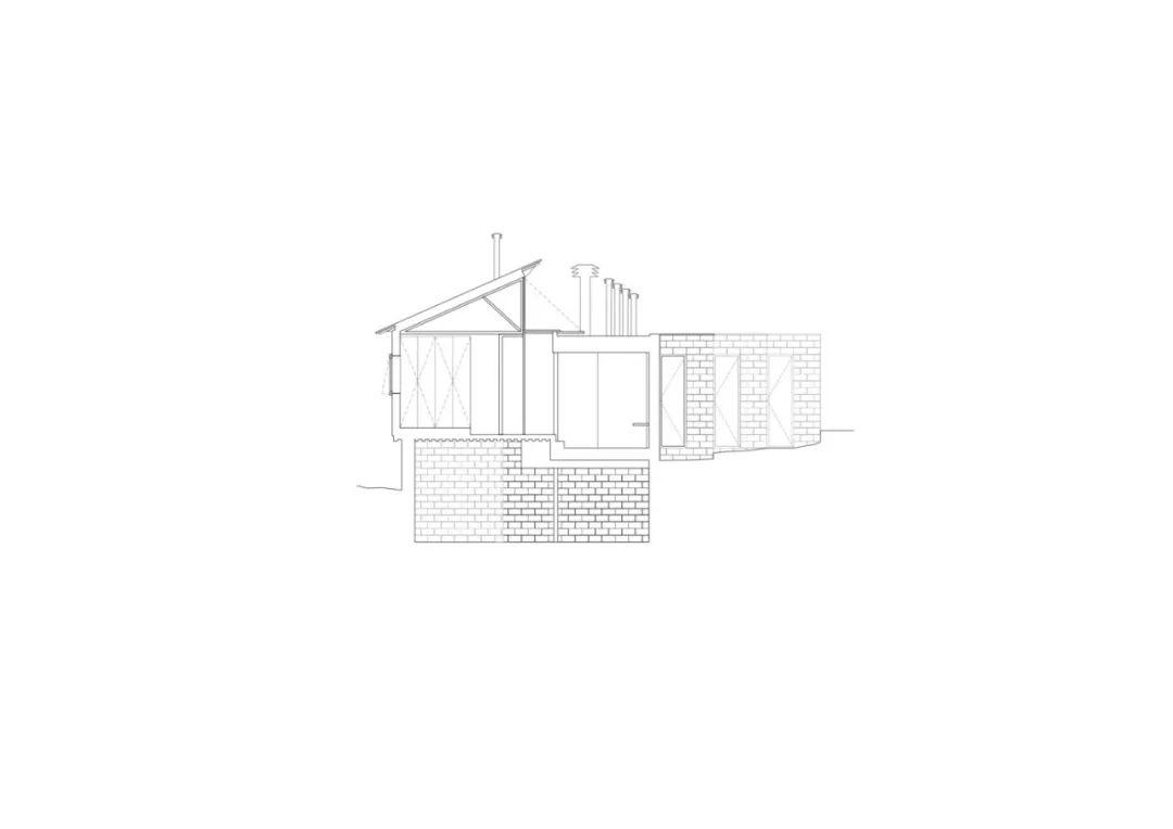 剖面圖，巴塞隆納紅白相間的私人住宅／ARQUITECTURA-G