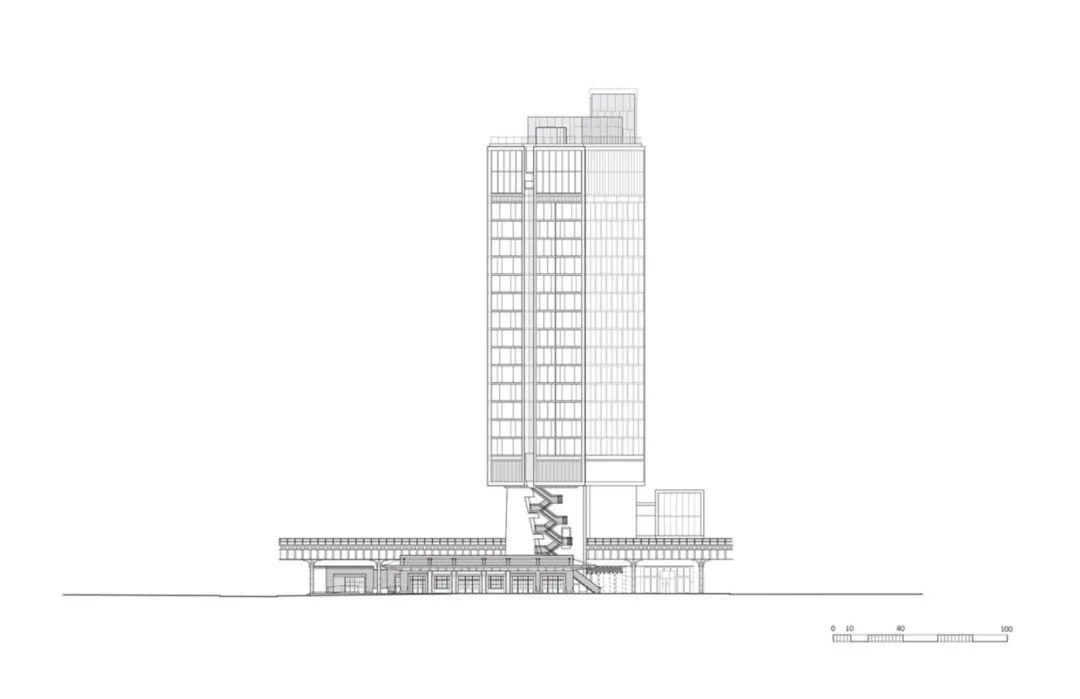 立面圖 Elevation 剖面圖 Section 紐約高線公園標準酒店The Standard, High Line/ennead