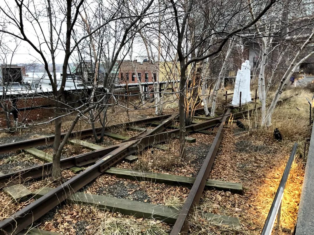 紐約高線公園建造前，遺留的鐵軌