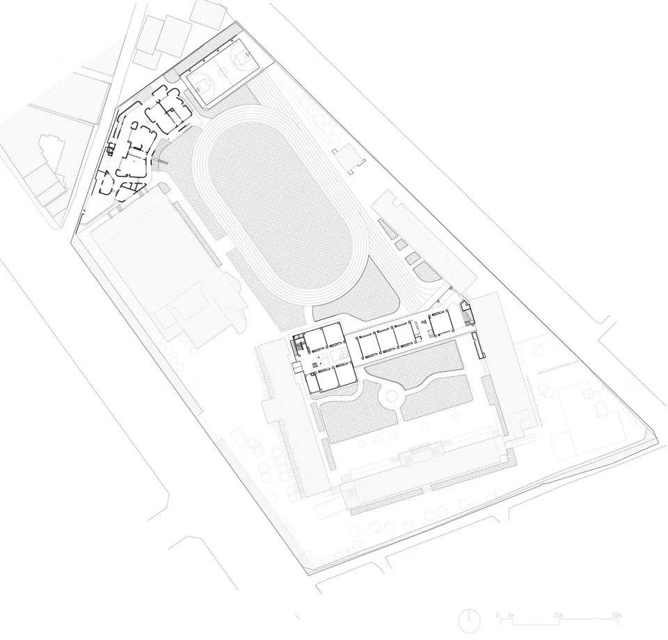 整體平面配置圖，新竹市三民國小幼兒園／境衍設計 林柏陽建築師事務所