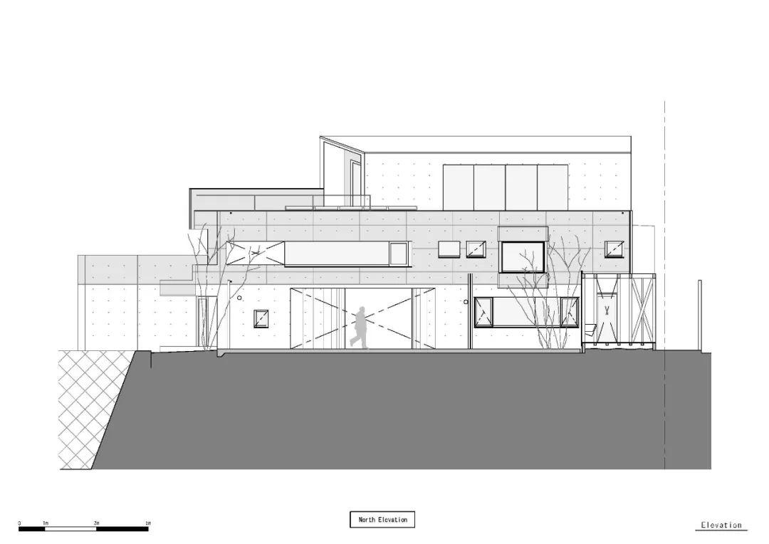 立面圖 Elevation 芦屋市大阪港口之家 私人住宅 Osaka Private House/Maniera Architect and Associates