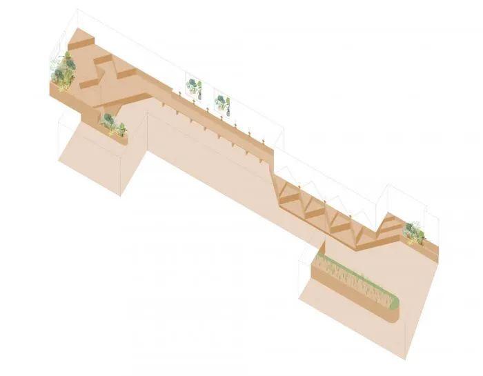 等角透視圖，西班牙BeGreen餐廳／Horma Studio