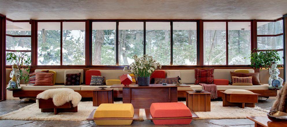 一樓起居空間 落水山莊Fallingwater／Frank Lloyd Wright