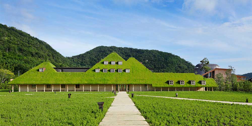 從正面看去，「La Collina」甜點工廠像是童話中的場景
