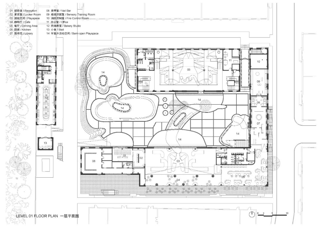 地面層平面圖，北京兒童成長中心The Playscape兒童遊樂場／waa未覺建築