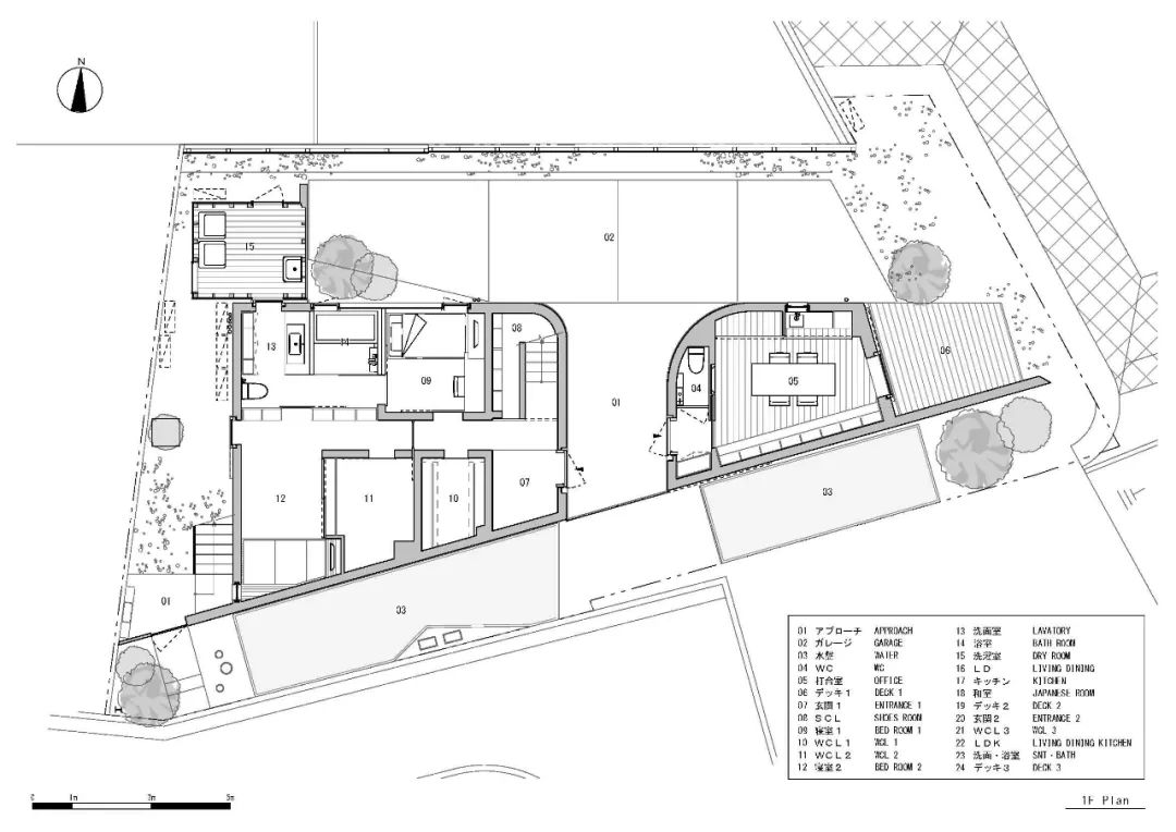 一樓平面圖 Plan 芦屋市大阪港口之家 私人住宅 Osaka Private House／Maniera Architect and Associates