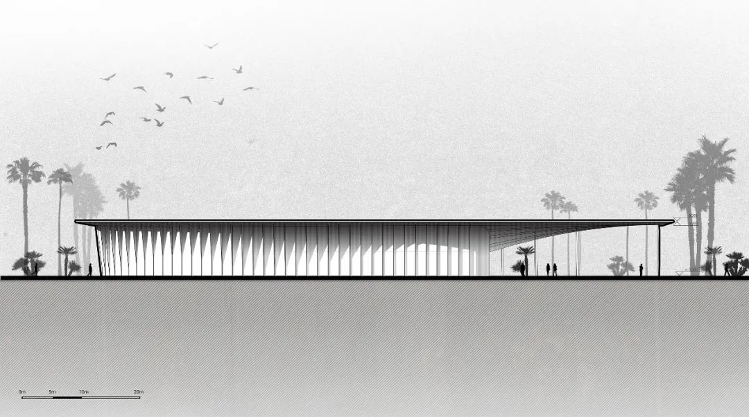立面圖，海口南片區公園遊客中心／MUDA慕達建築