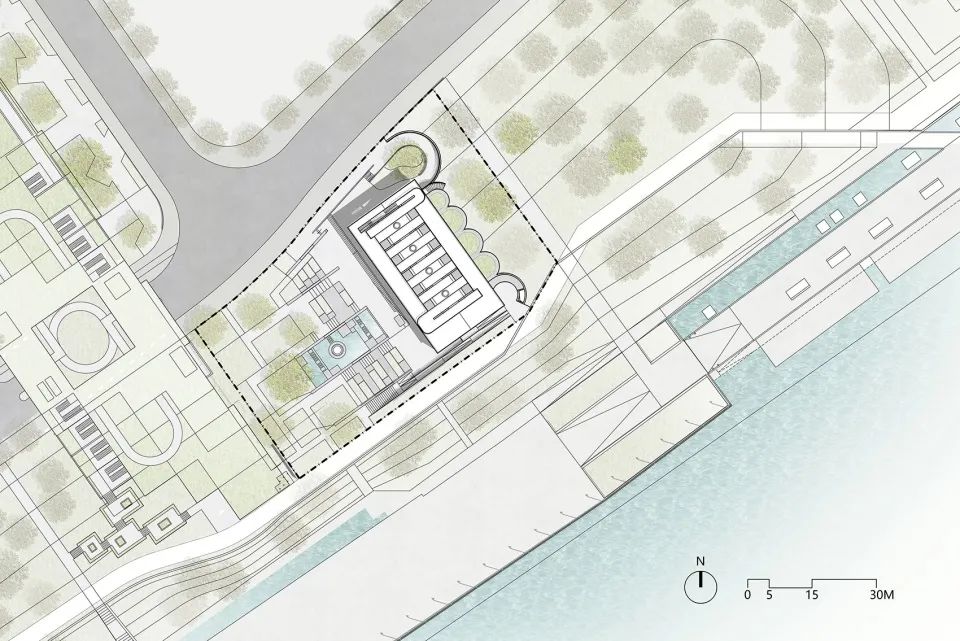 整體平面配置圖，上海明華糖廠1500號廠房改造／同濟原作設計工作室