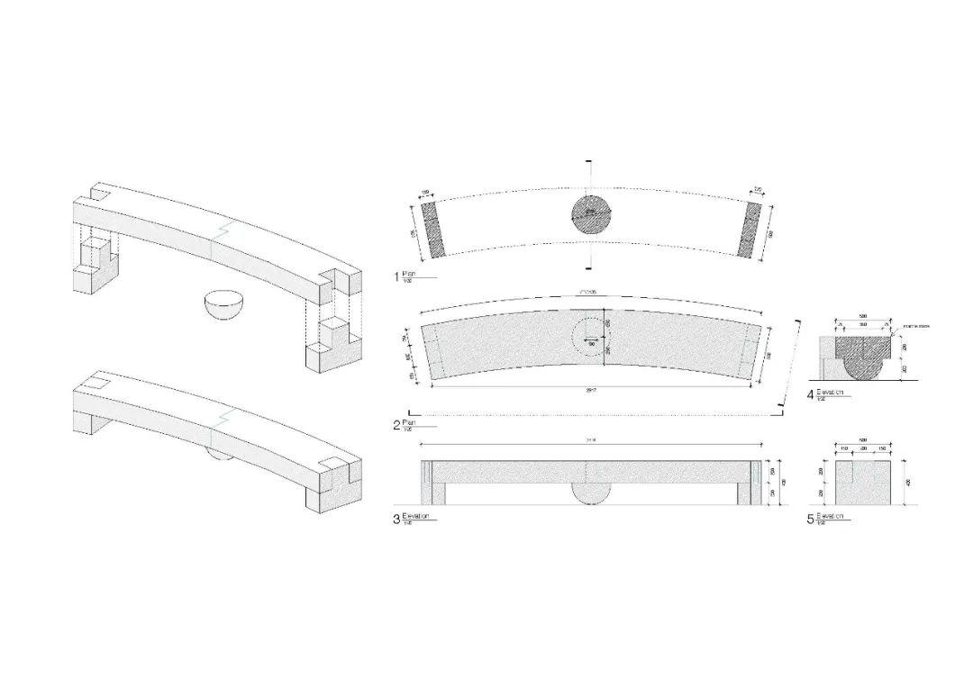 結構細部圖-柱 金寶山嘉卿園陵園／Álvaro Siza + Carlos Castanheira