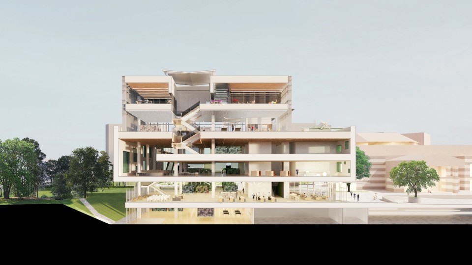 漂浮的建築，延伸的地景 新竹市圖書館新總館競圖設計提案／張瑪龍陳玉霖聯合建築師事務所