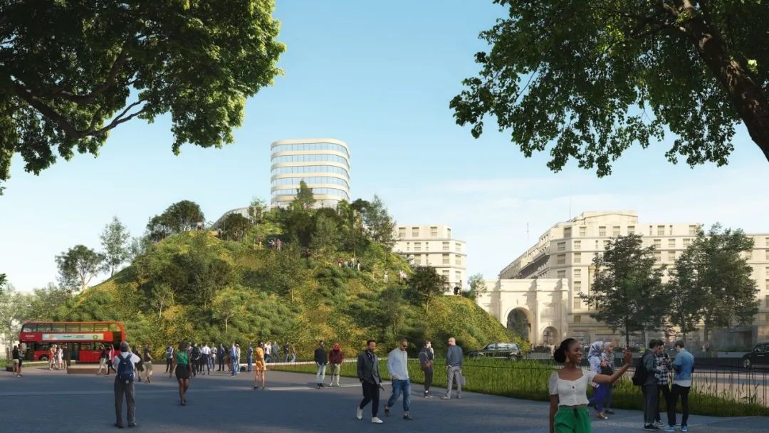 外觀效果圖 倫敦大理石拱門山 London Marble Arch Hill／MVRDV