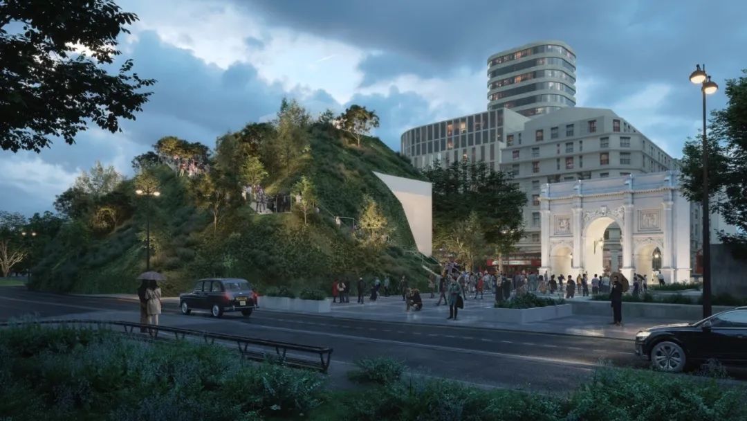 外觀效果圖 倫敦大理石拱門山 London Marble Arch Hill／MVRDV