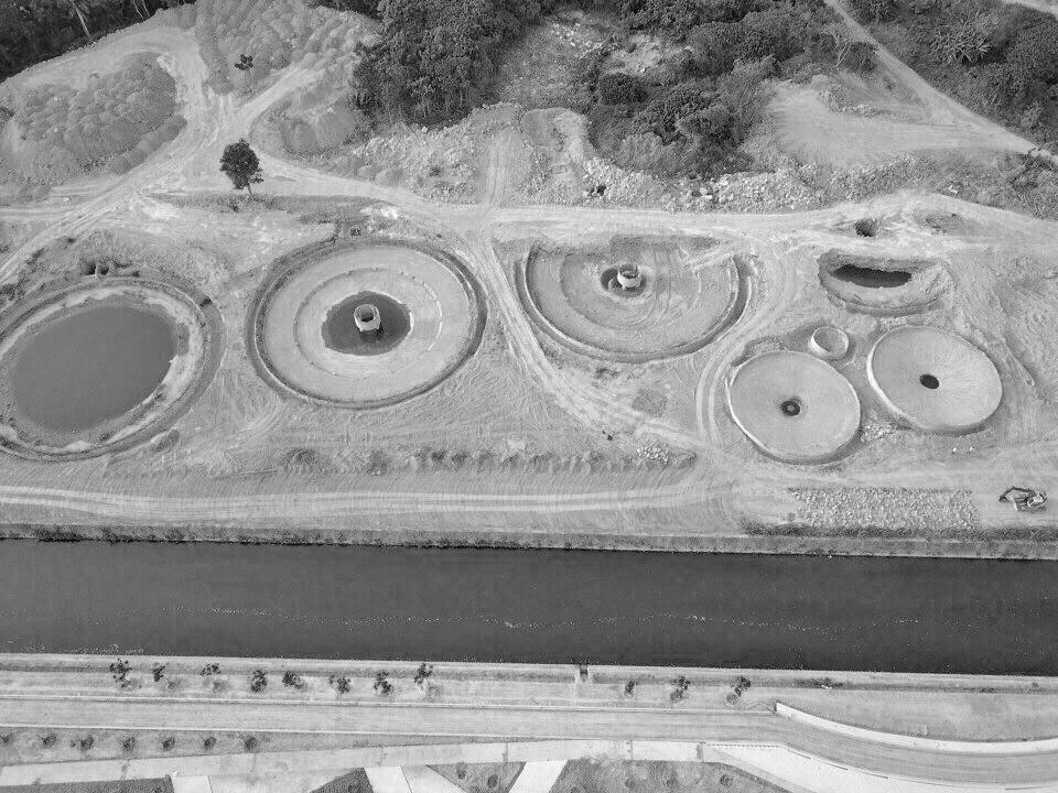 施工前水池空拍圖,屏東縣民公園HEITO 1909/衍生工程顧問有限公司