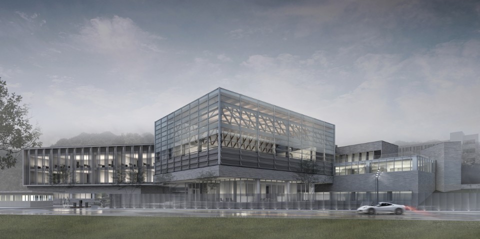 外觀模擬圖，台電訓練所所本部綜合大樓競圖提案／黃明威建築師事務所