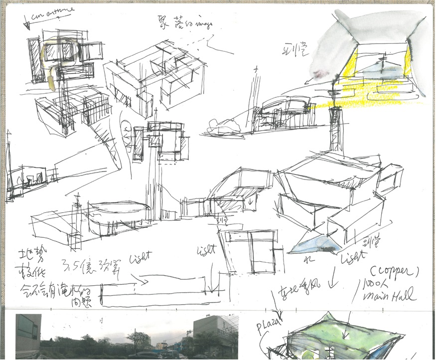 設計草圖，新竹錫安國度使徒中心／廖偉立 立聯合建築師事務所Ambi Studio