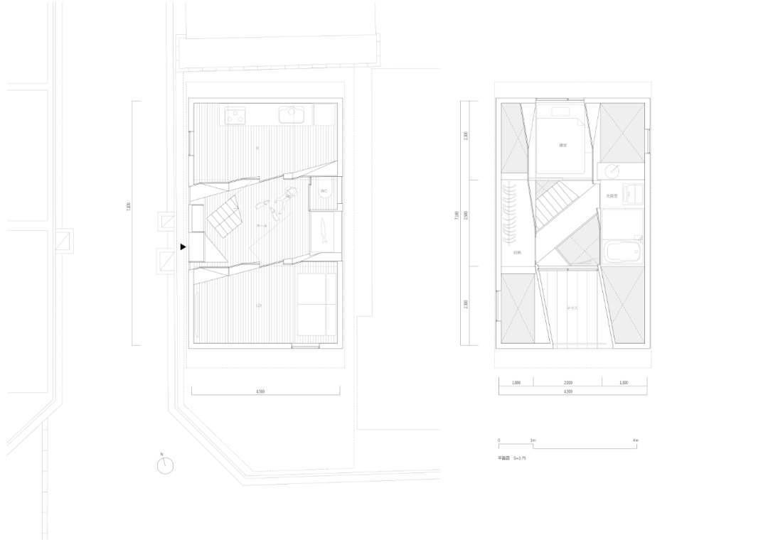 平面圖 京都24mm夾板住宅／lphaville Architects