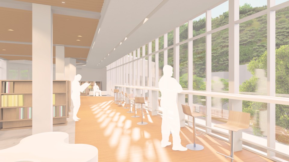 圖書室，台電訓練所所本部綜合大樓競圖提案／境向聯合建築師事務所
