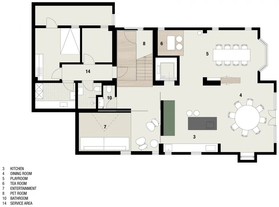 B1層平面圖 北京HD別墅／MDDM STUDIO