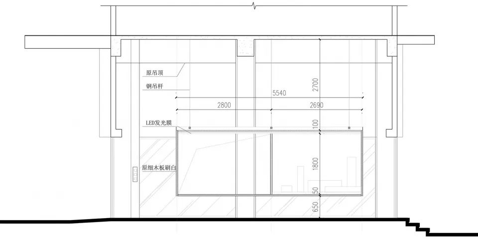 A廳剖面圖©道辰建築|同濟大學建築系 浮想城市，同濟大學建築系2021畢業設計展 展場空間設計
