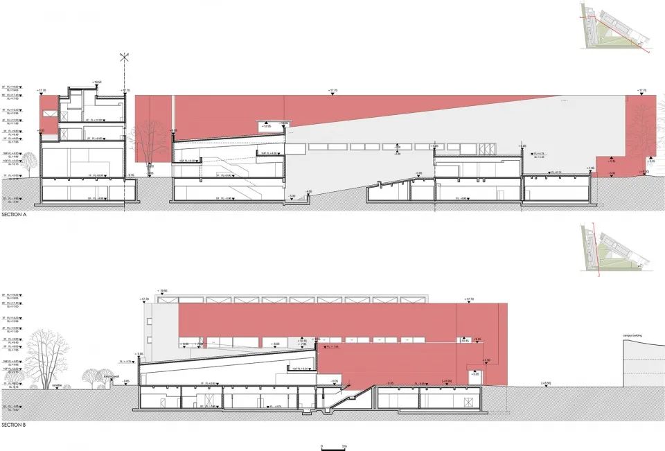剖面圖 中國國際設計博物館China Museum Of Design Bauhaus Collection／Álvaro Siza + Carlos Castanheira