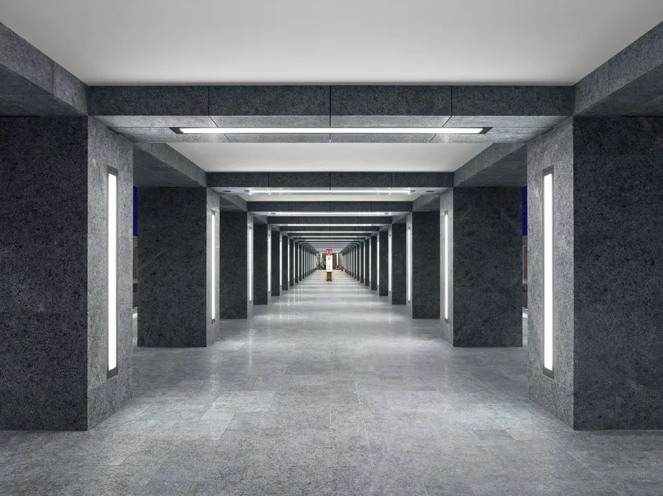 規整的柱式與精密排布的照明©Stefan Müller，柏林博物館島地鐵站U-Bahnstation Museumsinsel／Max Dudler
