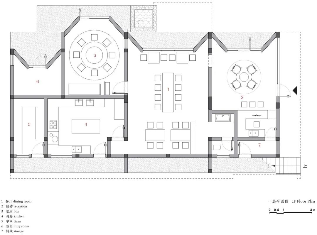 後山地面層平面圖，桐廬山澗房／來建築設計工作室