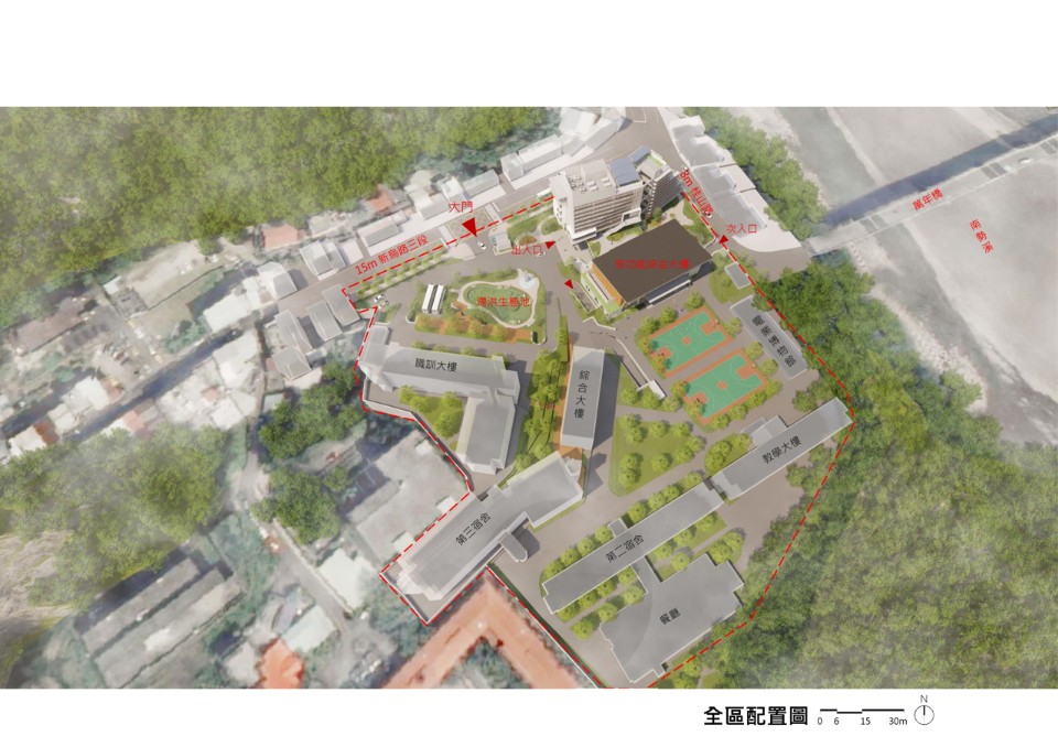 全區配置圖,台電訓練所所本部綜合大樓競圖提案/徐岩奇建築師事務所