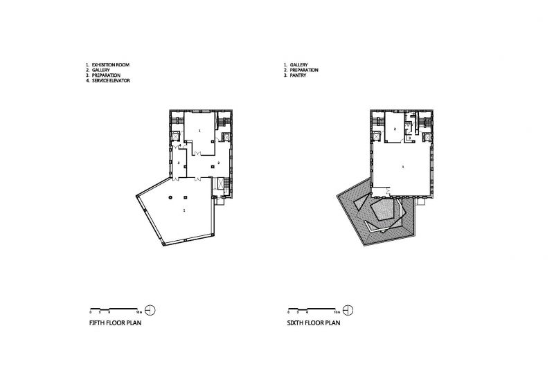 五層及六層平面圖，彰化縣立美術館／黃明威建築師事務所