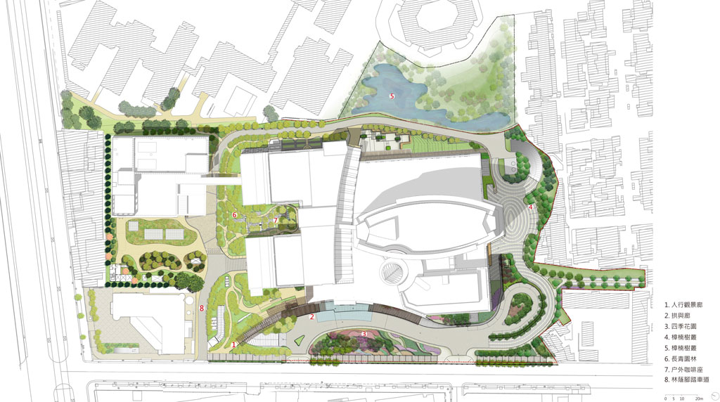 基地配置圖 台灣大學癌醫中心醫院／潘冀聯合建築師事務所