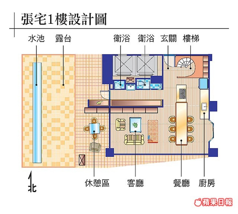 張基義住宅1樓平面圖