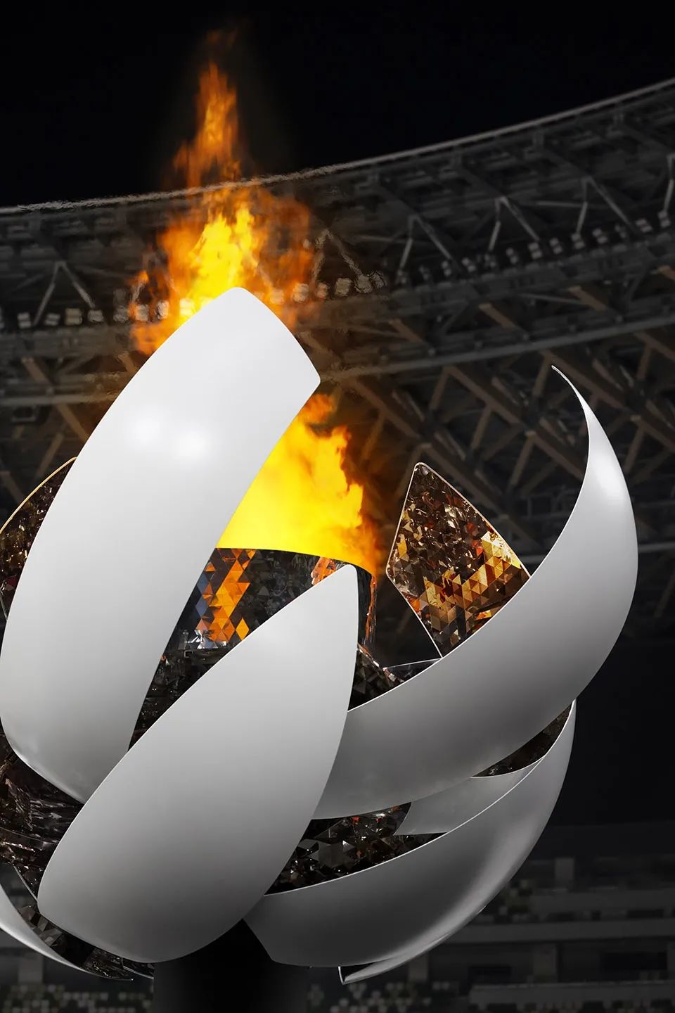 聖火台與火焰細部©Ikki Yamaguchi 2020東京奧運會聖火台Tokyo 2020 Olympic Cauldron／nendo