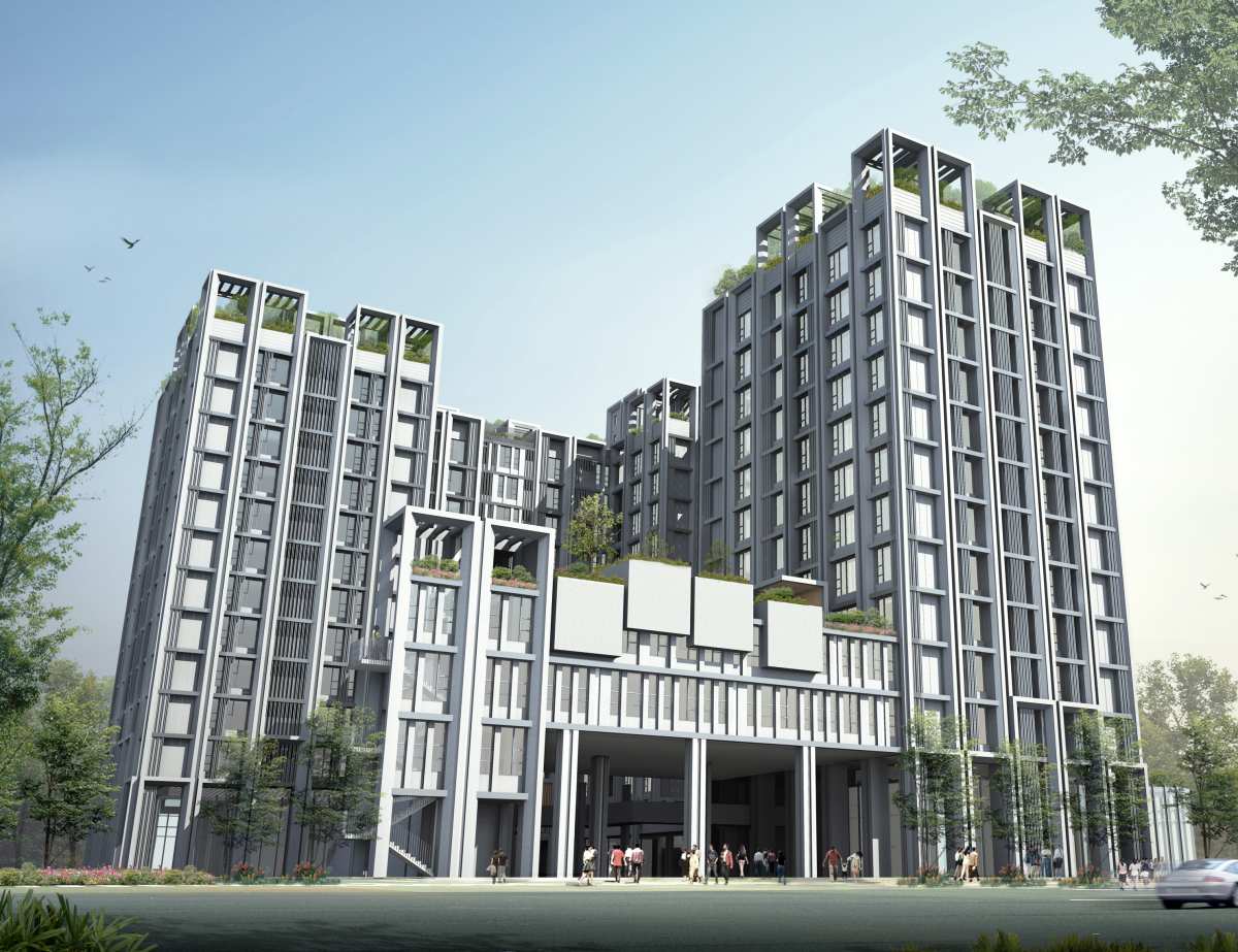 台中市西屯區惠來厝段社會住宅外觀效果圖,戴育澤建築師事務所設計監造