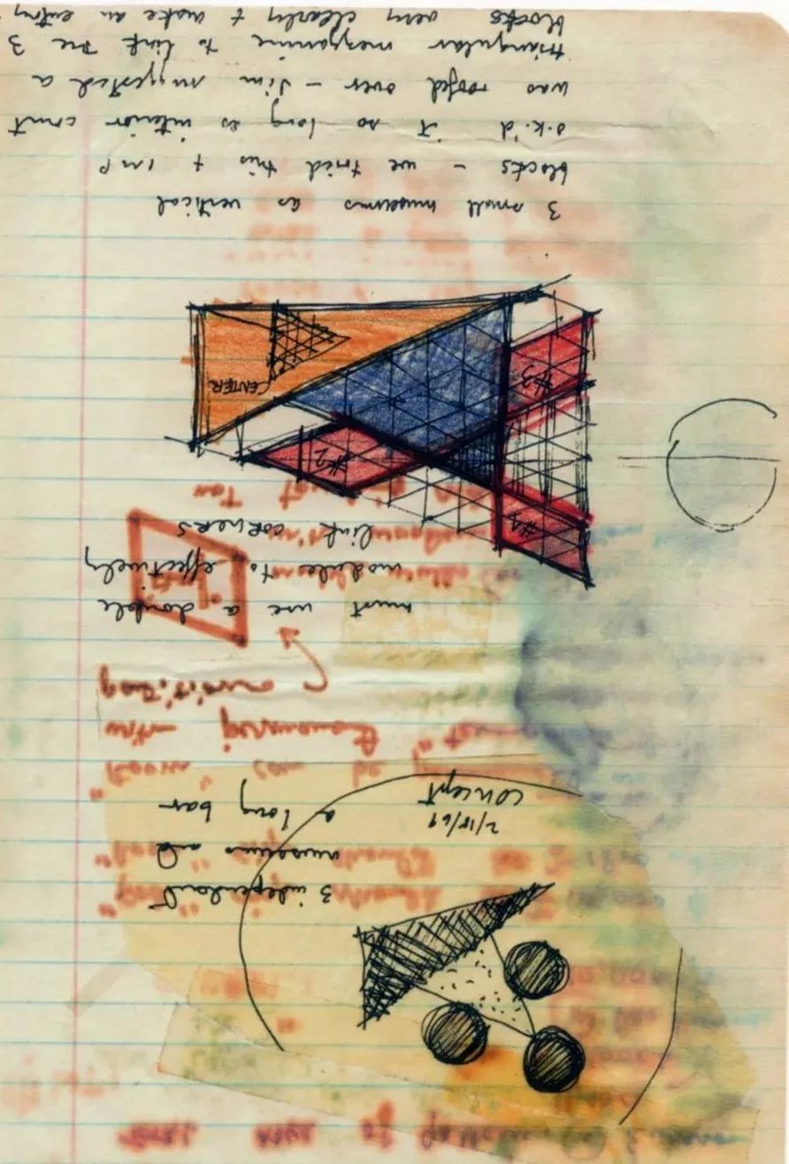 1969年2月18日美國國家美術館東館的草圖
