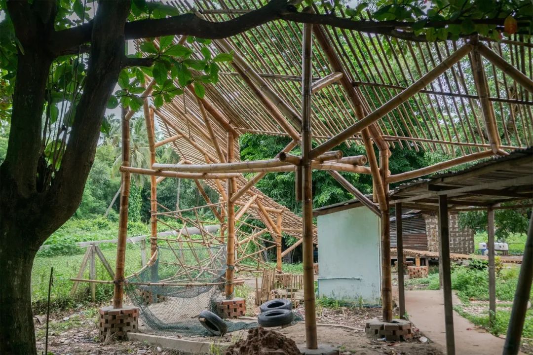 緬甸仰光竹構造兒童遊樂場Bamboo Playground／Blue Temple