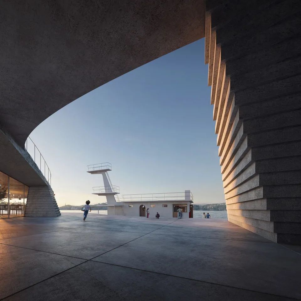 半戶外區域©Snøhetta / Aesthetica Studio 挪威Knubben浴場重建計畫／Snøhettae