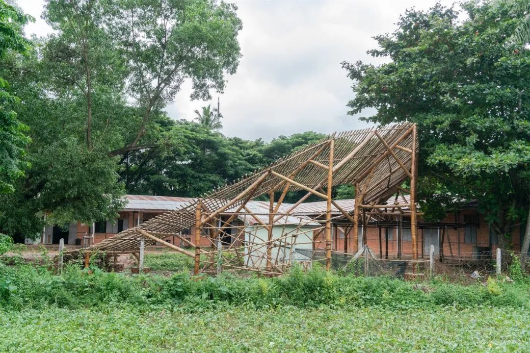 緬甸仰光竹構造兒童遊樂場Bamboo Playground／Blue Temple