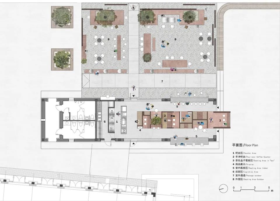 平面圖 Plan©B.L.U.E.建築設計事務所 阿那亞1402咖啡店室內設計 Cafe Coffe Shop interior design╱青山周平、藤井洋子、李嘉習 / B.L.U.E.建築設計事務所