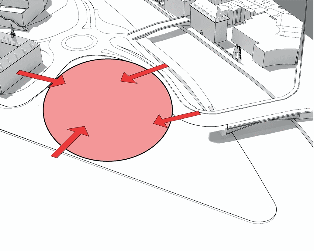 比利時The Grognon文化廣場 公共空間與都市紋理關係示意圖 Diagram／3XN
