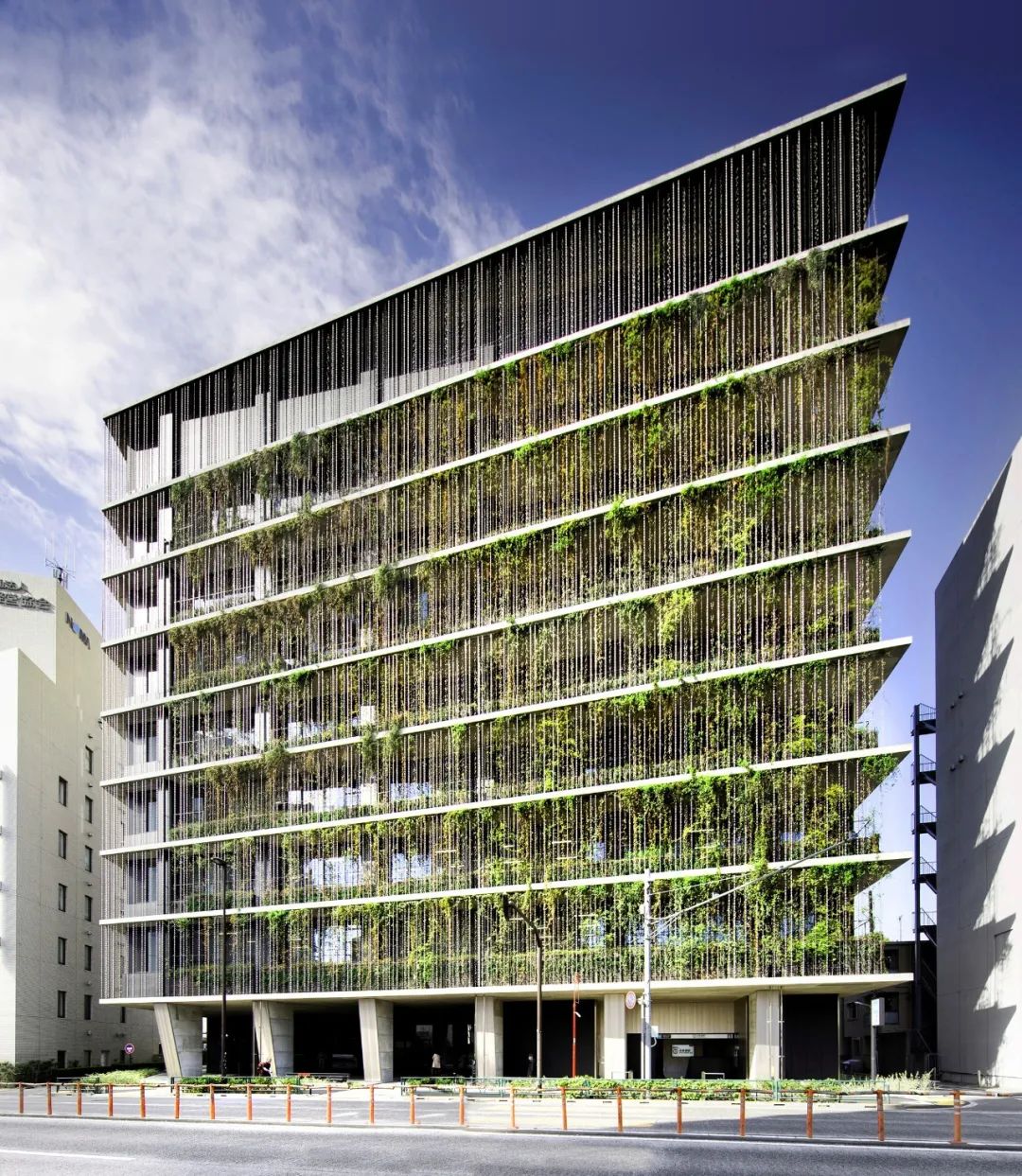 垂直花園 植生牆種植多種植物 green facade 立體綠化 立面植栽 生協共濟大廈 COOP共濟PLAZA/日建設計