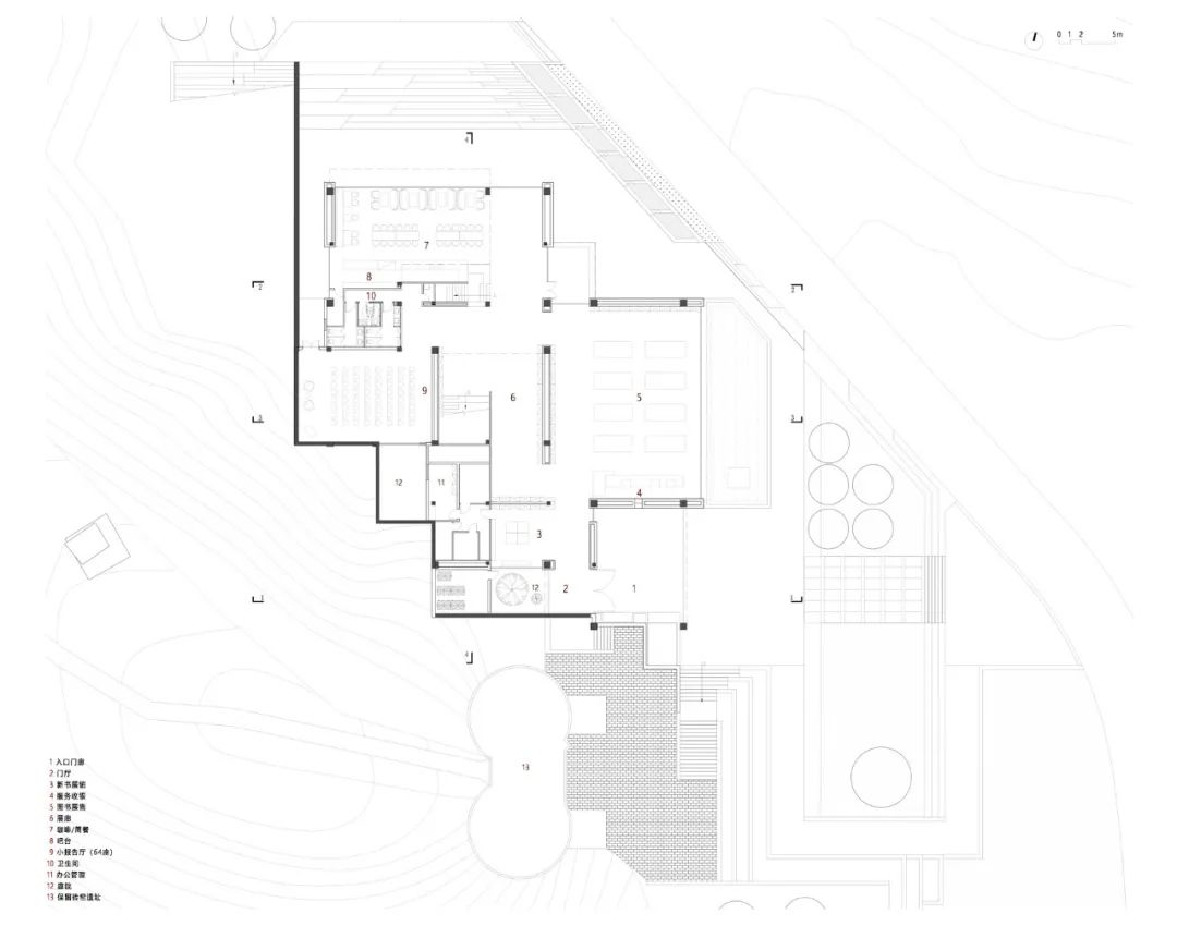 一樓平面圖 礦區修復 南京湯山先鋒坑礦書店/東南大學建築學院+藝合境建築事務所