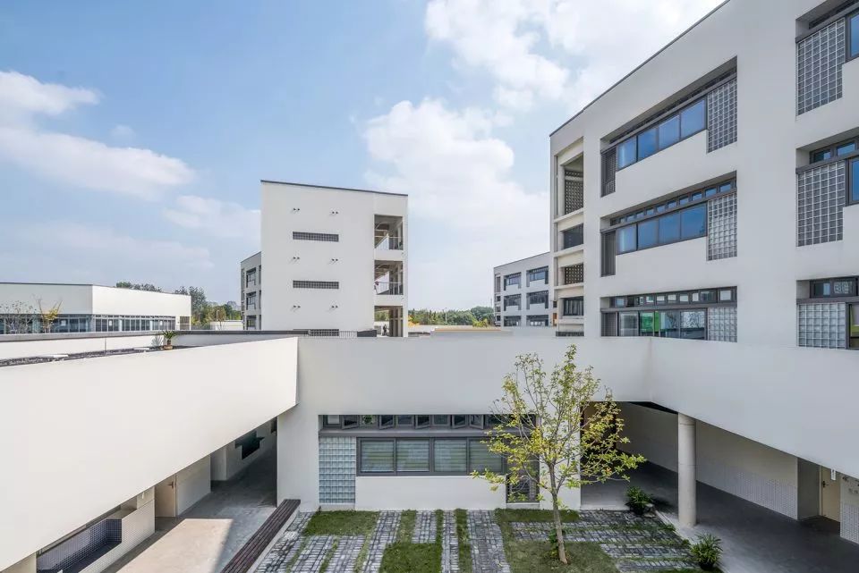 景觀步道鋪面使用傳統青磚 上海嘉定同濟大學附屬實驗小學／劉宇揚建築事務所