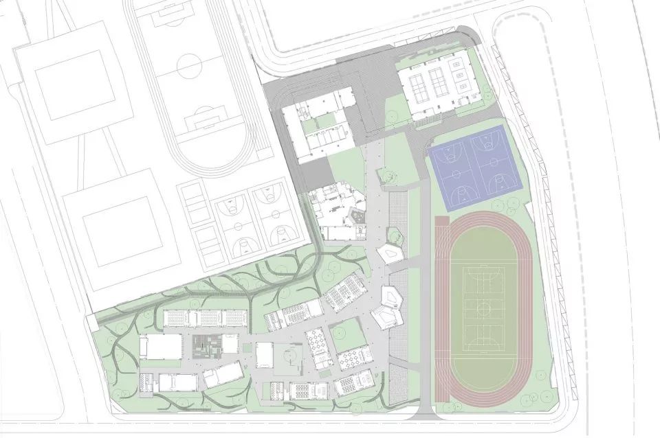 全區配置圖 上海嘉定同濟大學附屬實驗小學/劉宇揚建築事務所