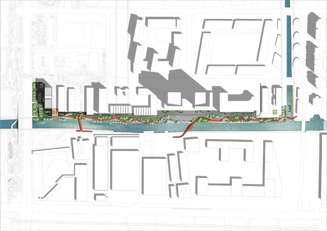 全區配置圖 Shanhai Waterfront Public Space 上海閔行橫涇港東岸水岸景觀空間／SPARK思邦