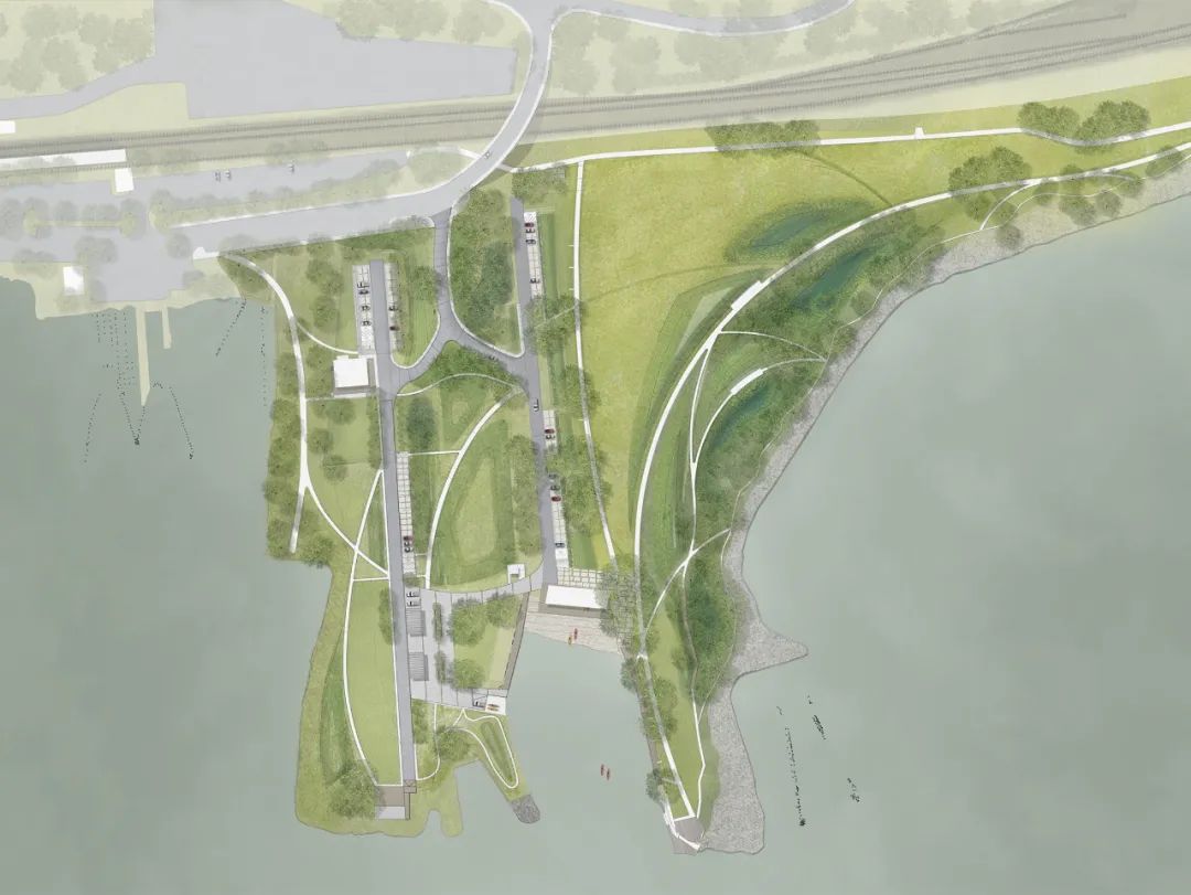 整體平面圖 Scenic Hudson's Long Dock Park公園景觀設計 地點:美國,紐約 設計建造期間:2004-2019 合作方:Scenic Hudson Land Trust;Architecture Research Office (ARO)