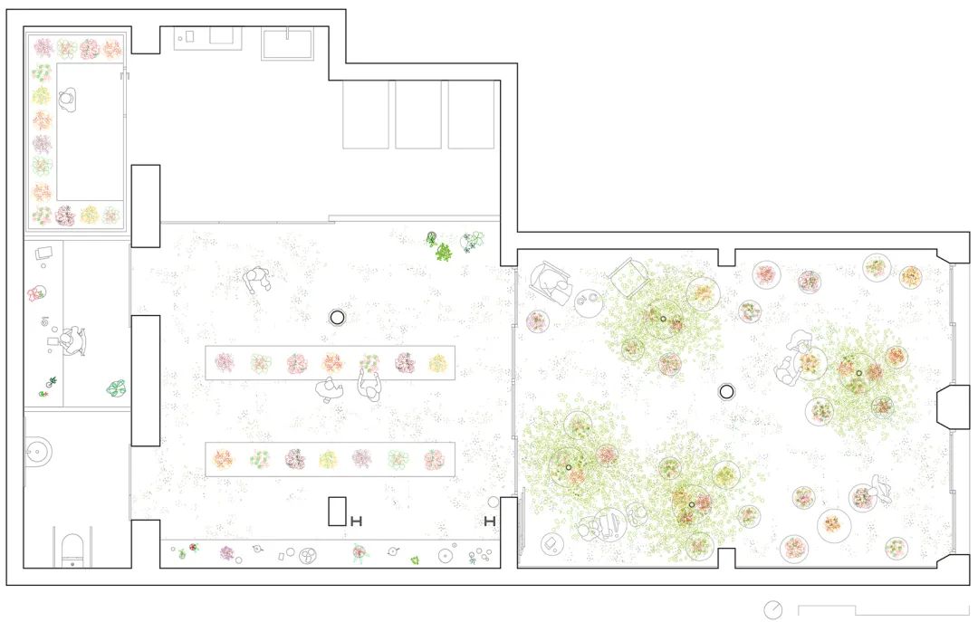 平面圖 Plan©Roman Izquierdo Bouldstridge 巴塞隆納花店室內設計 Spain Barcelona Colvin  Florist interior design／Roman Izquierdo Bouldstridge