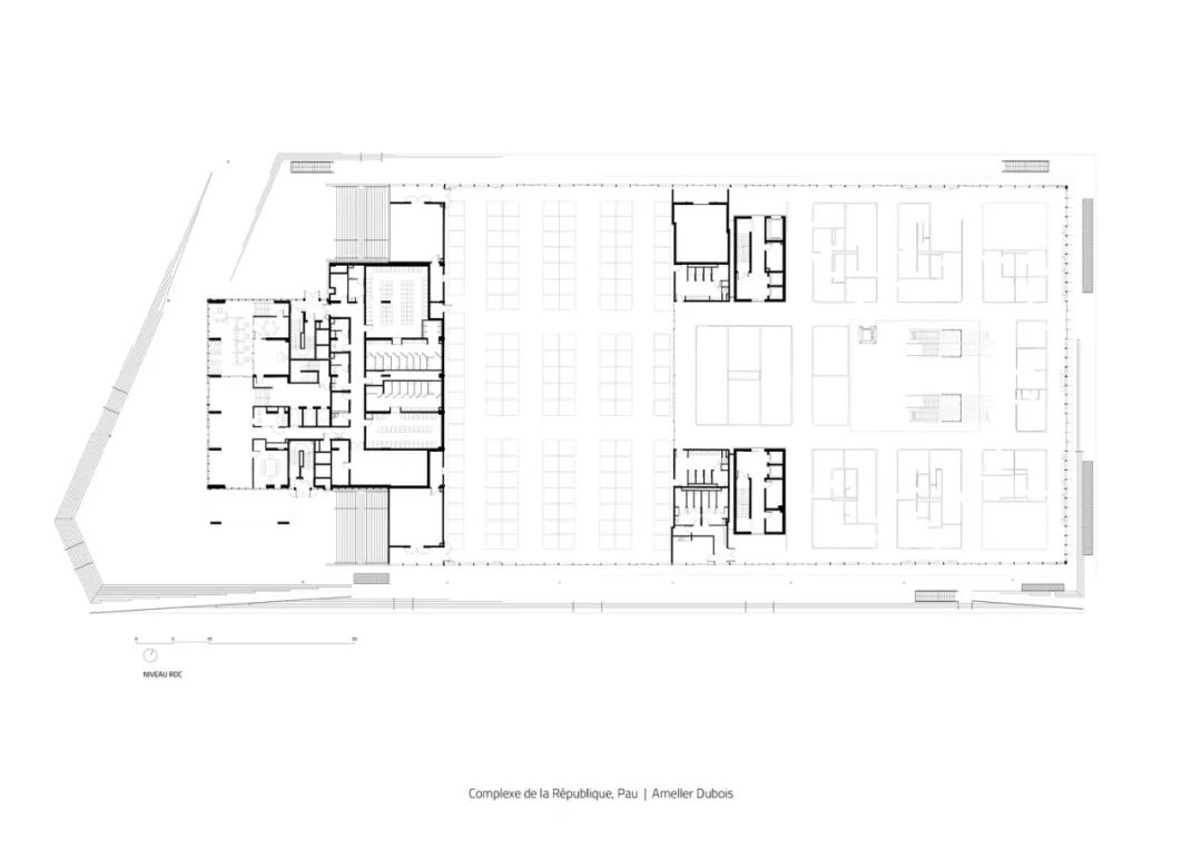 一樓平面圖 Plan 法國波城共和國綜合大樓Pau Republic Complex／Ameller Dubois