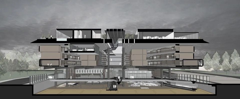 剖面圖 section Turkey 土耳其安塔基亞博物館酒店The Museum Hotel Antakya／Emre Arolat Architecture