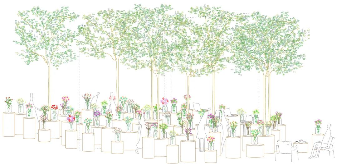 手繪圖稿 sketch 巴塞隆納花店室內設計 Spain Barcelona Colvin Florist interior design/Roman Izquierdo Bouldstridge