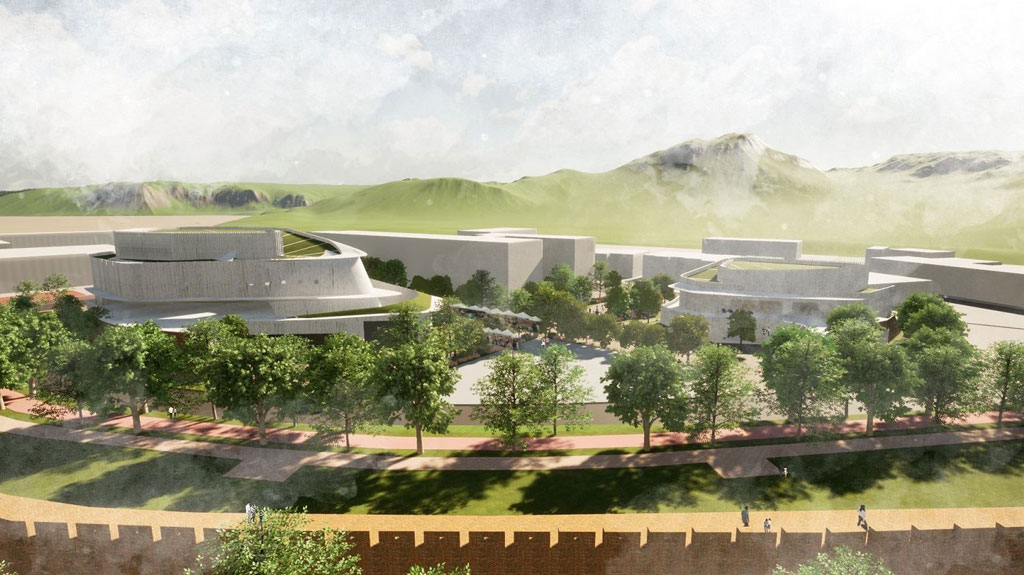 王銘顯與日本建築師團紀彥聯合設計恆春文化中心,建築特色整合海洋文化、古蹟等元素,如同海灣中停泊的船隻,融合周邊恆春古城城牆,具有地標性;內部空間規劃同樣融入古城及月琴等意象,強化在地特色。